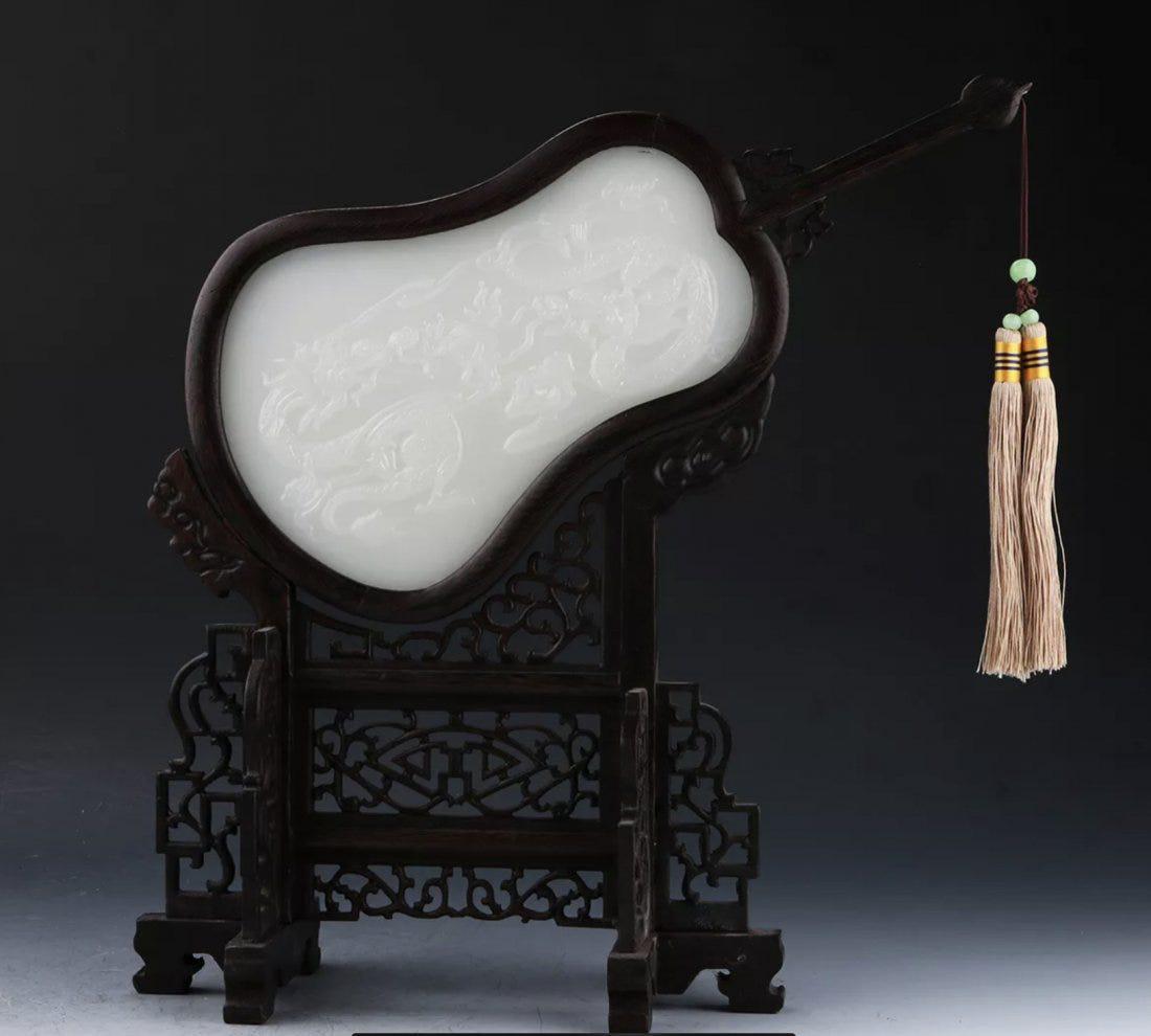 CHINESE WHITE JADE AND WOOD SCREES (1 of 7)