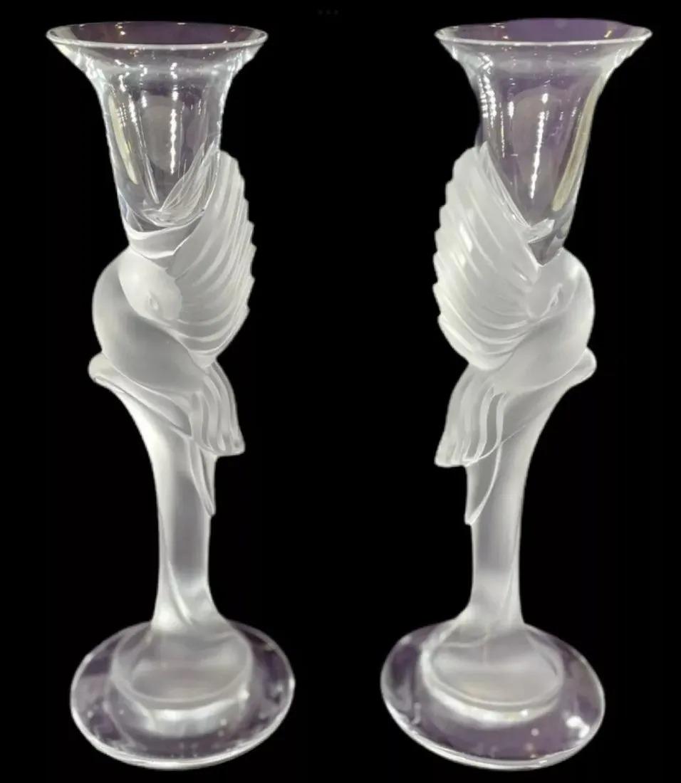 PAIR OF IMPERIAL FABERGE KISSING DOVES CANDELSTICKS (1 of 3)