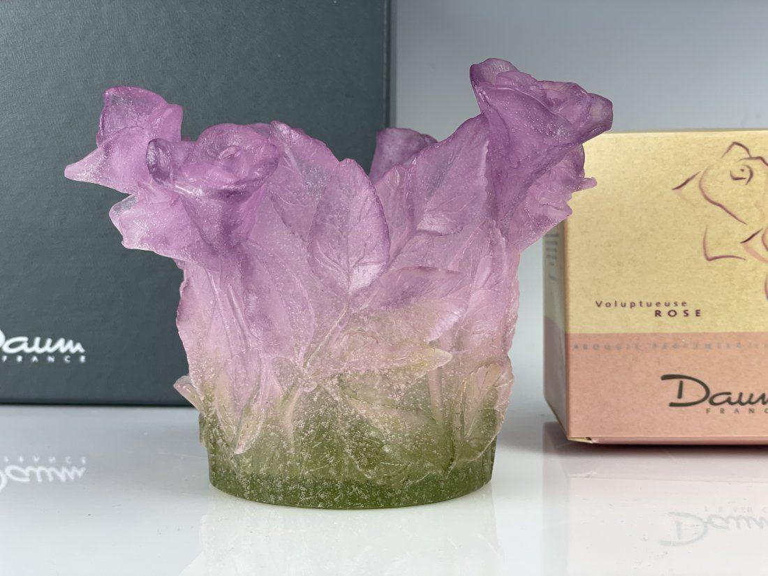 A DAUM PATE DE VERRE GLASS CANDLE HOLDER (1 of 3)