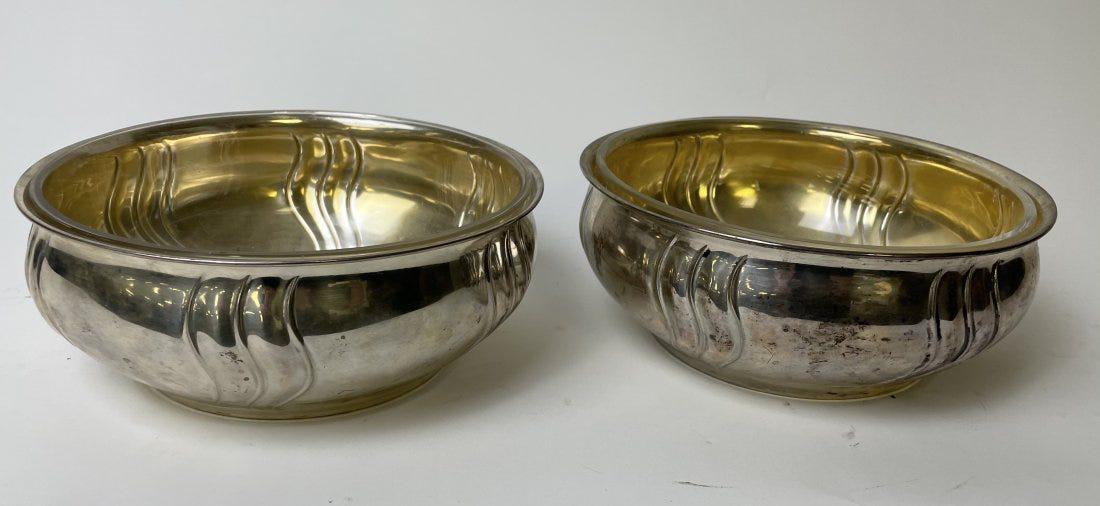 PAIR OF CONTINENTAL SILVER BOWLS & LINER (1 of 4)