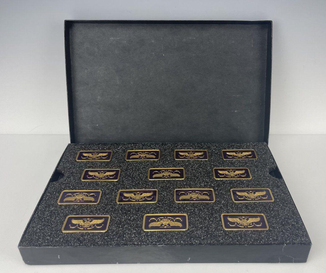 IMPERIAL FABERGE 24KT GILT ENAMELED DOMINO SET (1 of 3)