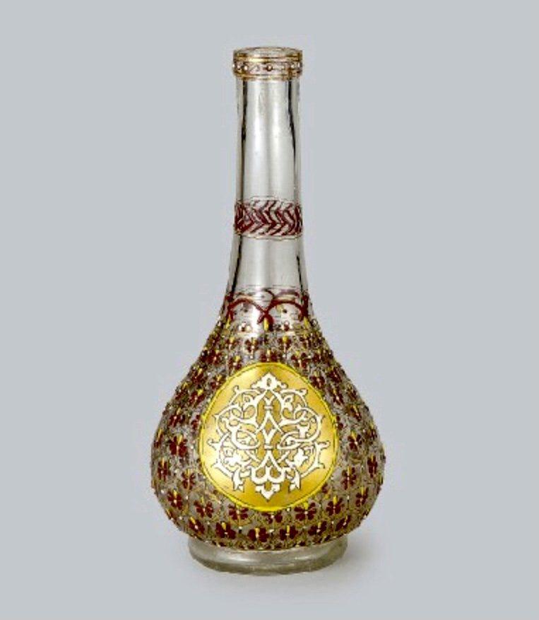 FRENCH ENAMELED GLASS VASE (1 of 1)