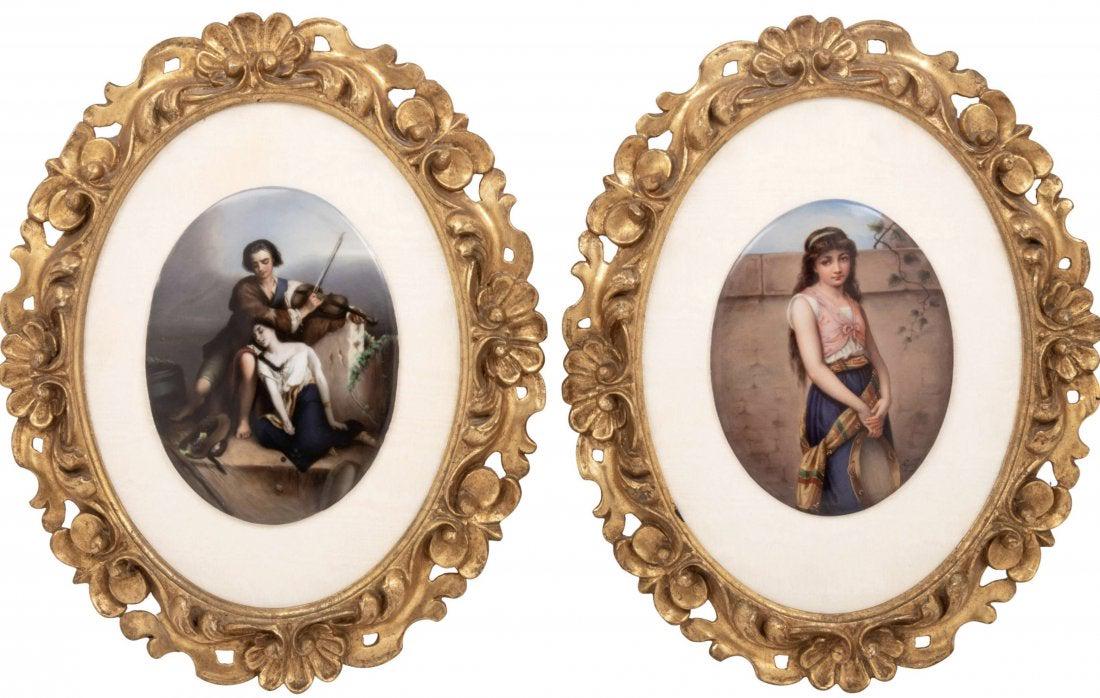 A PAIR OF 19TH C. GERMAN PORCELAIN PLAQUES (1 of 1)