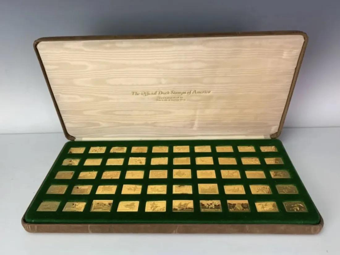 FRANKLIN MINT 24KT GOLD OVER SILVER DUCK STAMPS OF USA (1 of 2)