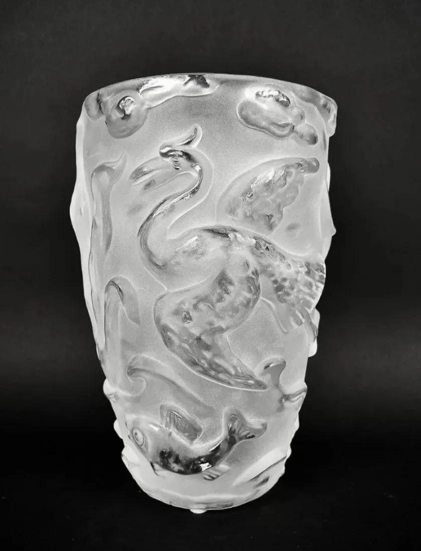 R. LALIQUE GLASS VASE (1 of 3)