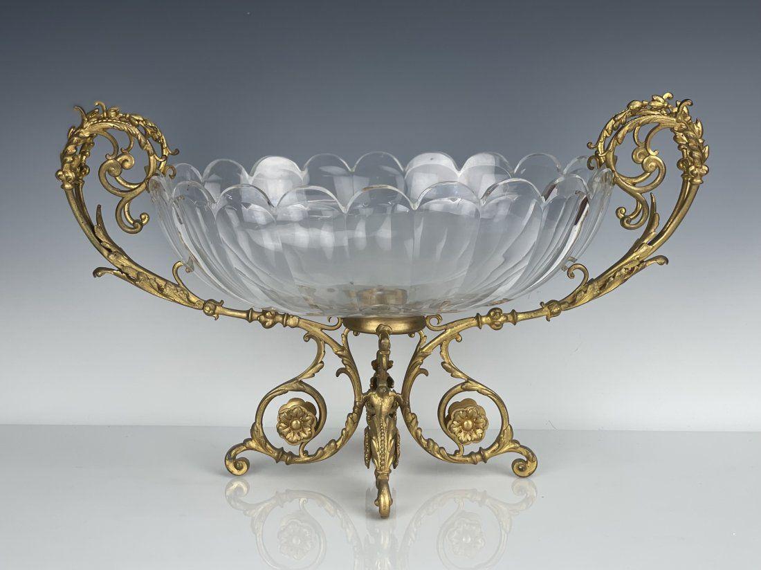A LARGE DORE BRONZE AND BACCARAT CRYSTAL CENTERPIECE (1 of 4)