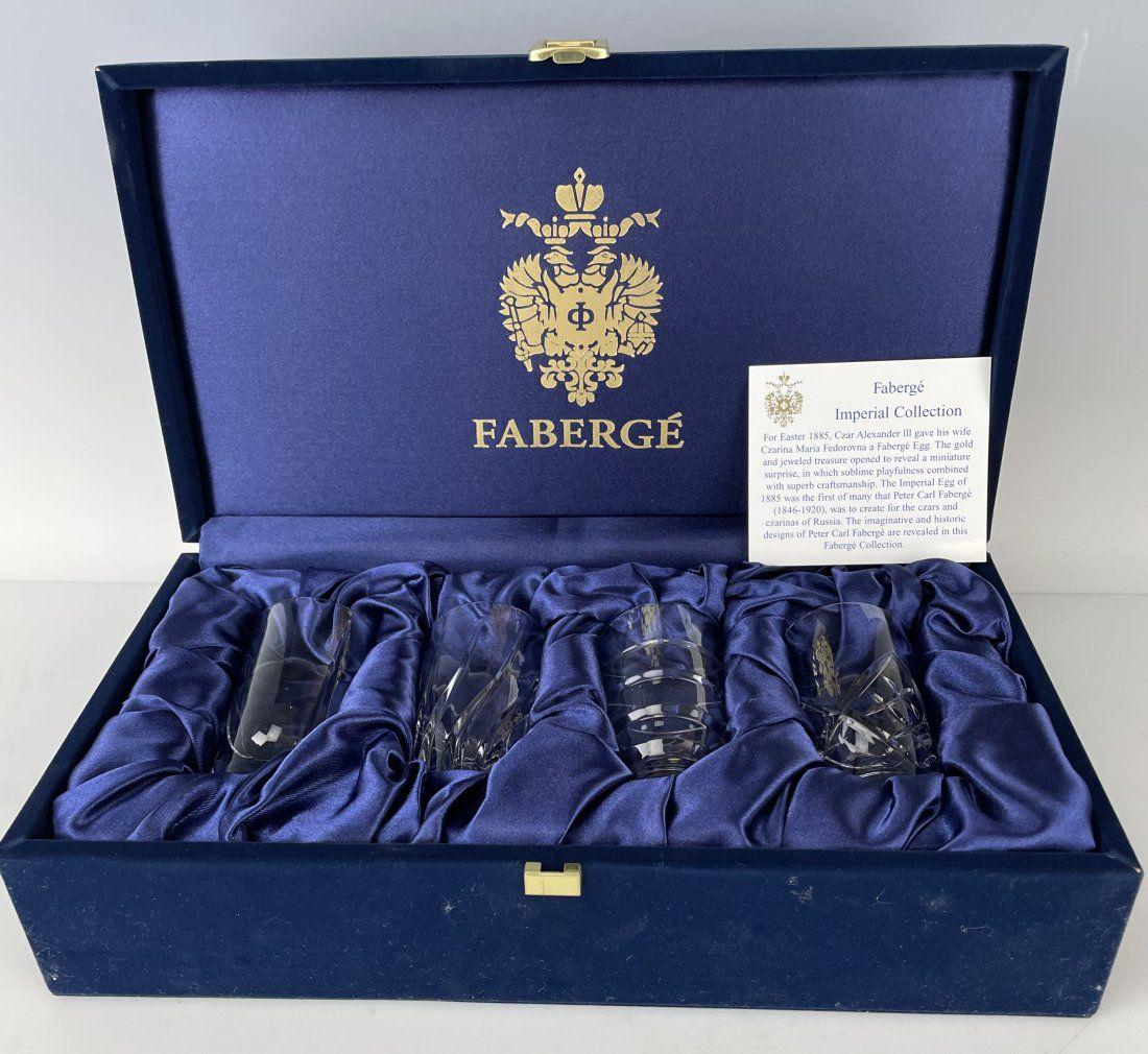 IMPERIAL FABERGE CUT CRYSTAL SHOT GLASSES SET OF 4 (1 of 3)