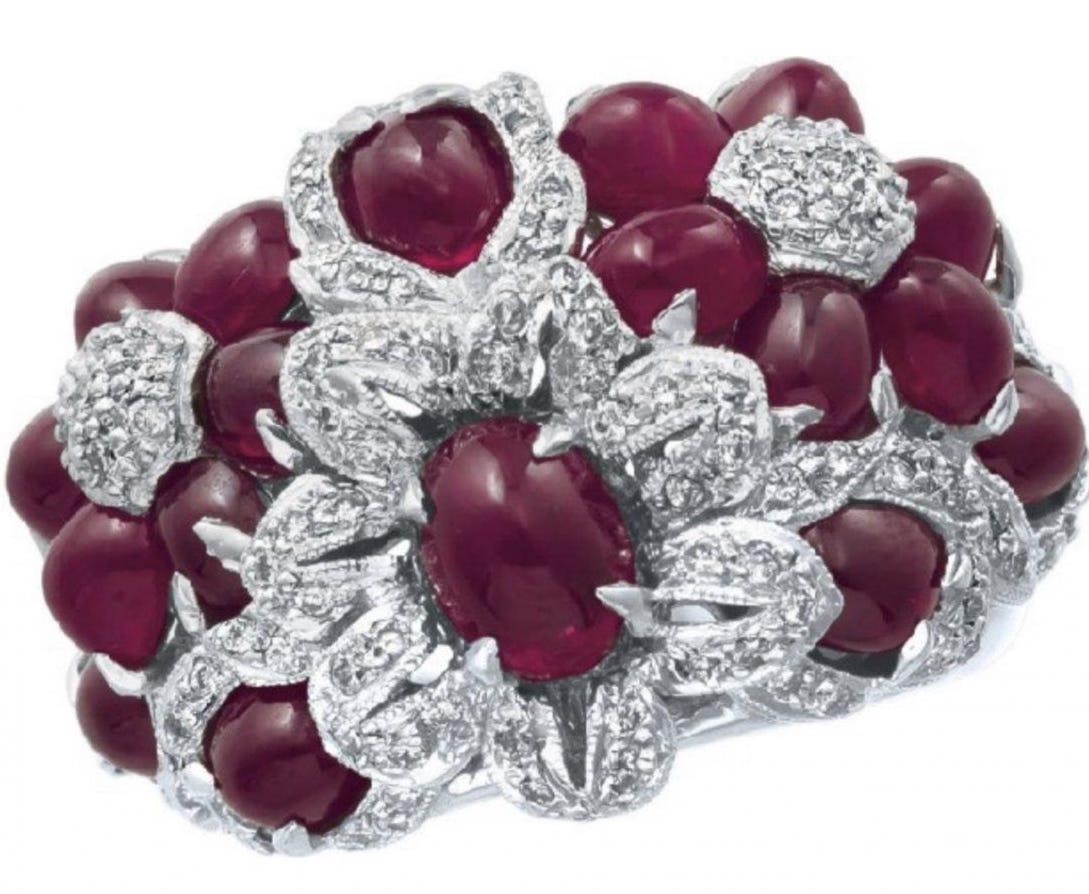 18KT WHITE GOLD AND RUBY RING (1 of 1)