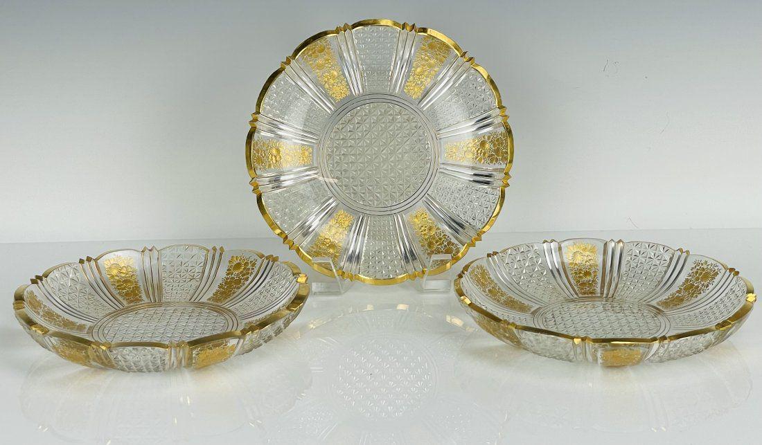 SET OF 3 GILT MOSER PLATES (1 of 3)