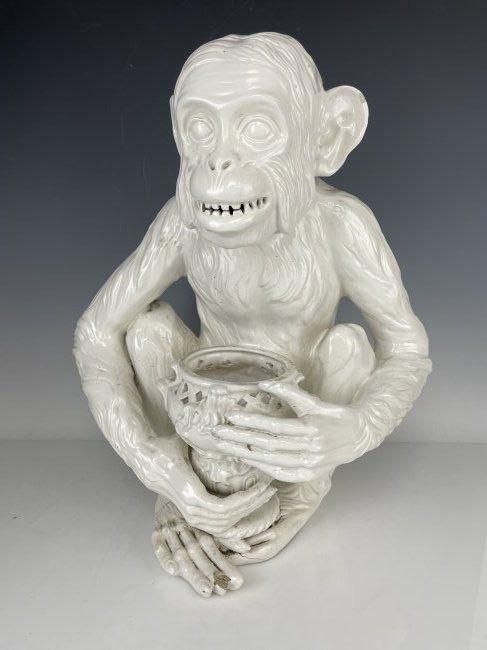 A LARGE CONTINENTAL PORCELAIN MONKEY (1 of 6)