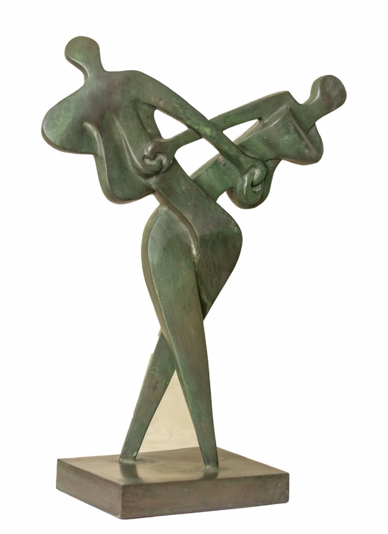LA DANCE BY SOREL ETROG: Sorel Etrog (1933- 2014)La Dancebronzestamped signature and numbered (3/7) on the base19.5 x 14 x 6.5 ins ( 49.5 x 35.6 x 16.5 cms ) ( overall )Provenance:Private Collection, United StatesEstimate $20