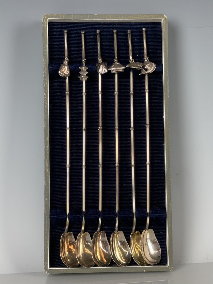 6 JAPANESE STERLING SILVER STIRRERS (1 of 3)