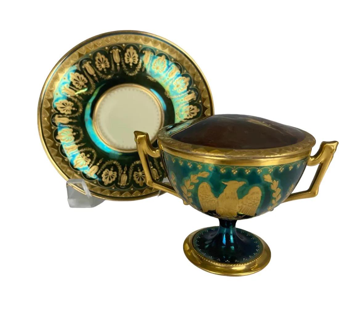 ROYAL VIENNA STYLE LIDDED CUP AND SAUCER (1 of 3)