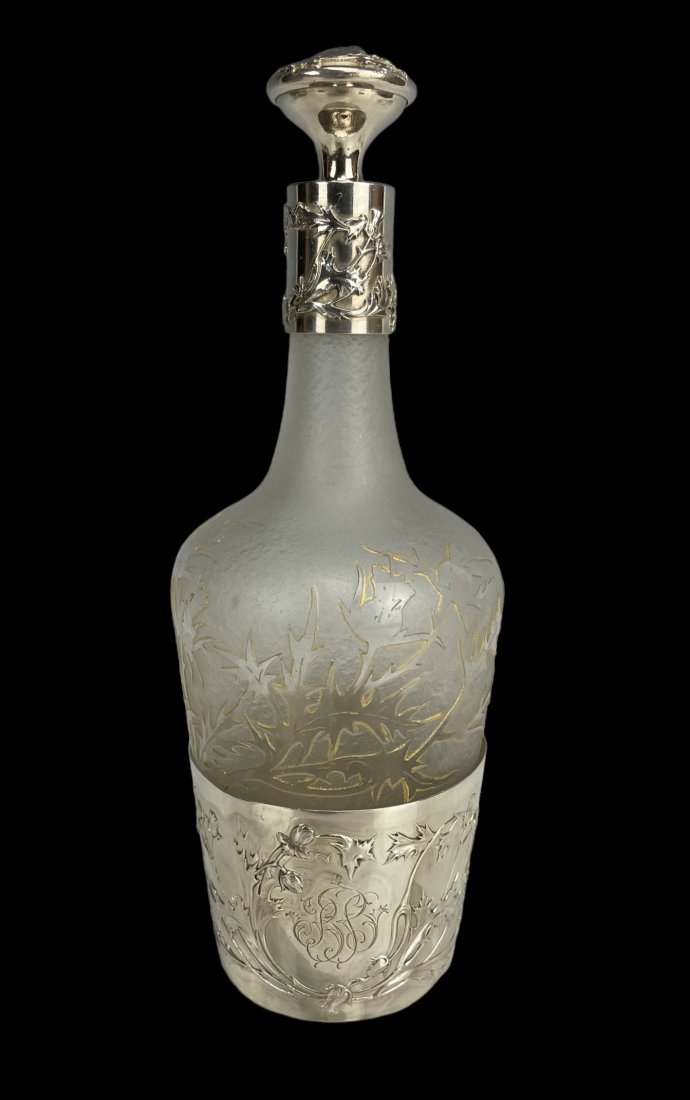 DAUM NANCY AND STERLING SILVER LIQUOR BOTTLE (1 of 4)