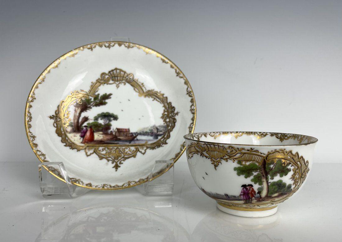 18TH C. MEISSEN CUP AND SAUCER (1 of 6)