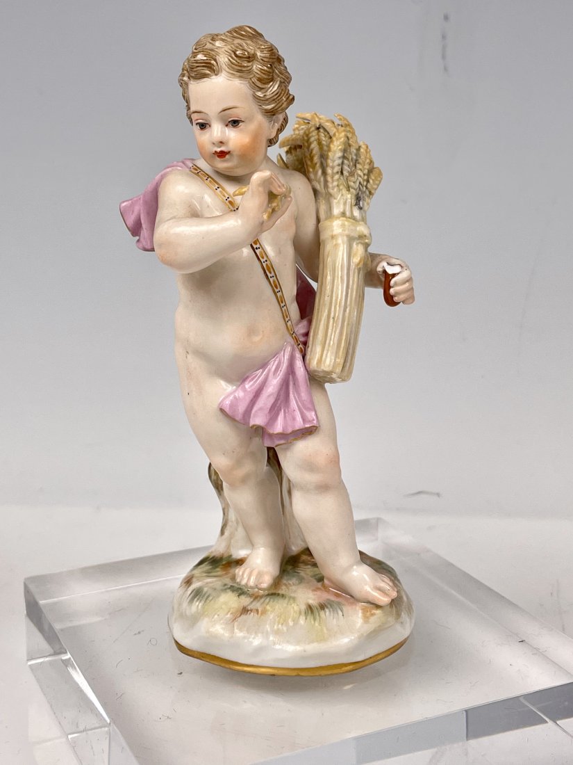 19TH C. MEISSEN FIGURE: First quality mark. Measures 4.5 inches high. Estimate $500-600