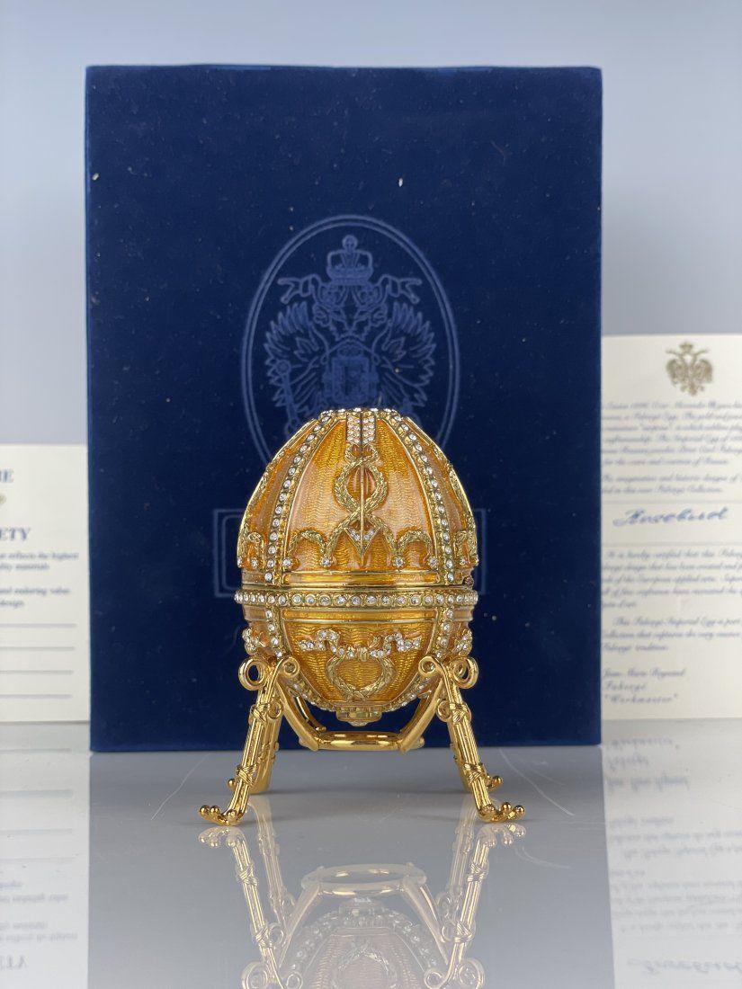 IMPERIAL FABERGE ENAMEL ROSE BUD EGG (1 of 5)