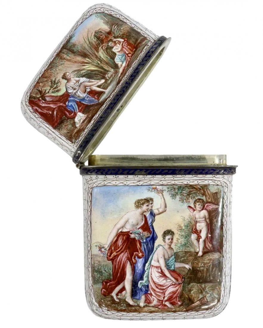 FINE AUSTRIAN SILVER ENAMELED CARD/ VESTA CASE (1 of 3)