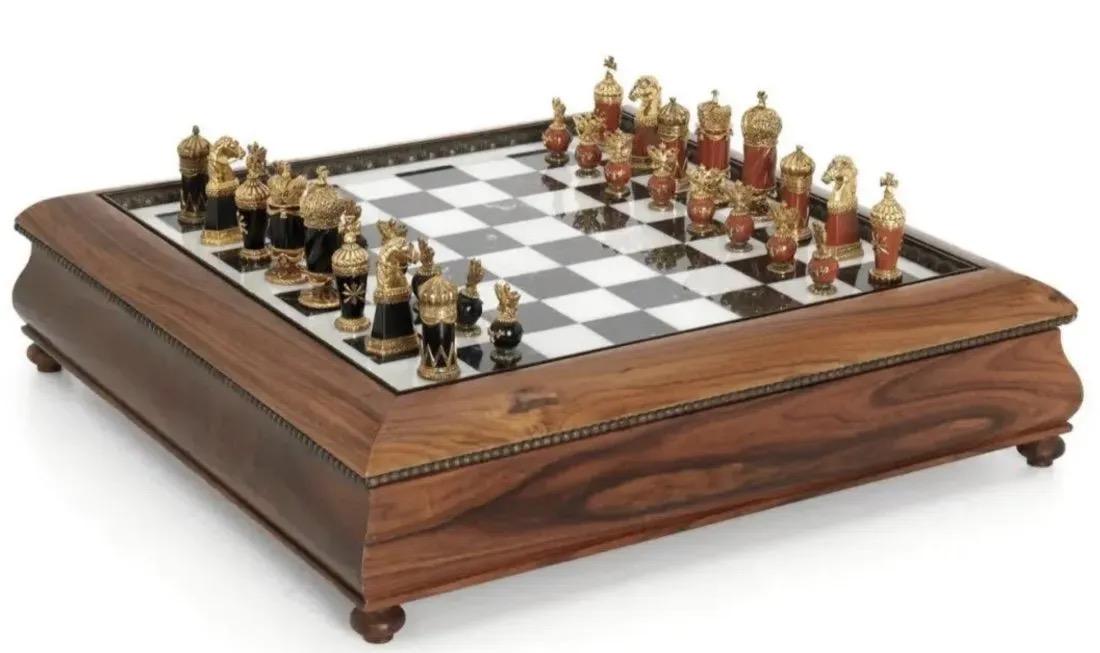 IMPERIAL FABERGE STERLING GEM SET SILVER CHESS SET (1 of 5)
