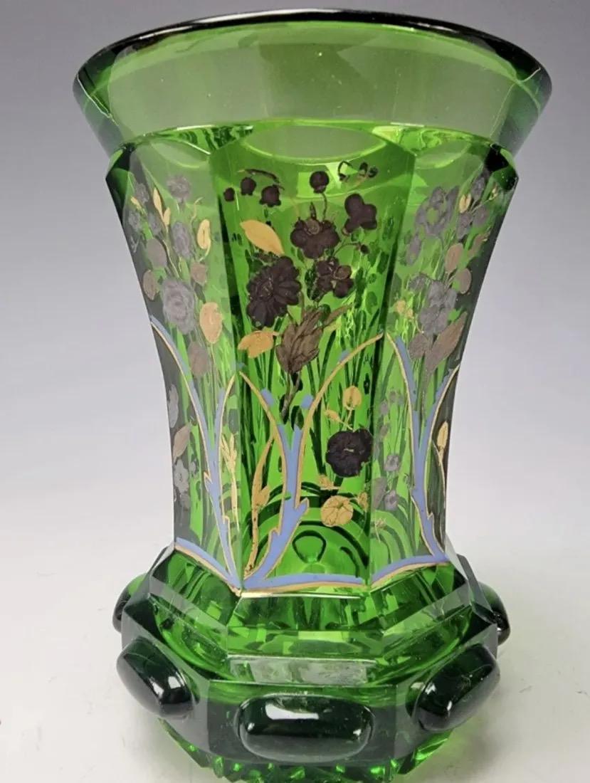 MOSER ENAMELED AND GILT BEAKER: Circa 1880. Measures 5.5 inches tall. In good condition, minor chip to base. Estimate $500-600