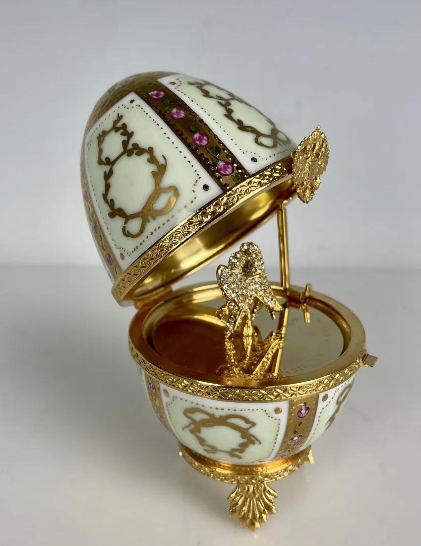 IMPERIAL FABERGE JEWELLED LIMOGE PORCELAIN EGG (1 of 4)