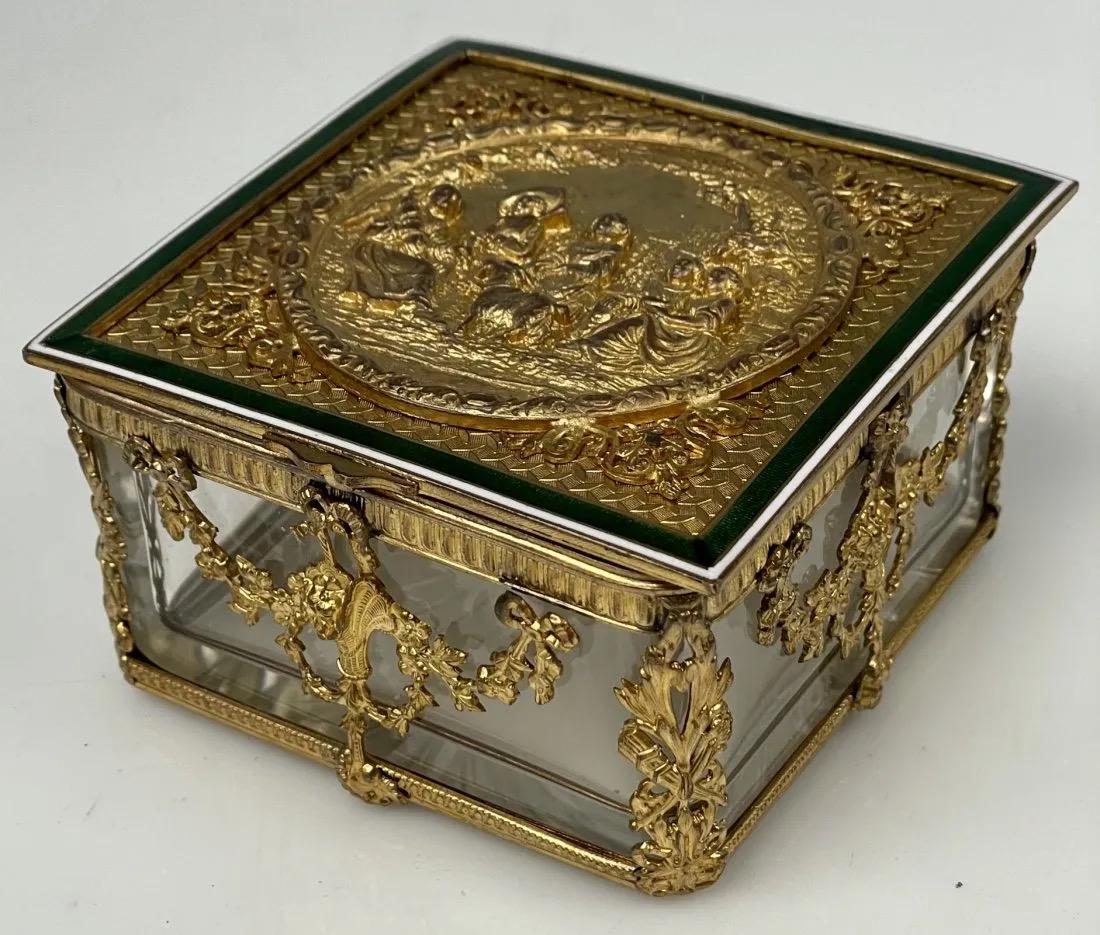 ENAMELED BRONZE AND BACCARAT CRYSTAL BOX (1 of 3)