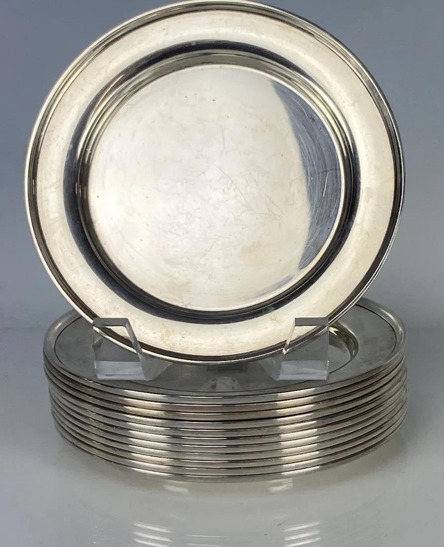 SET OF 12 STERLING SILVER SIDE PLATES (1 of 2)