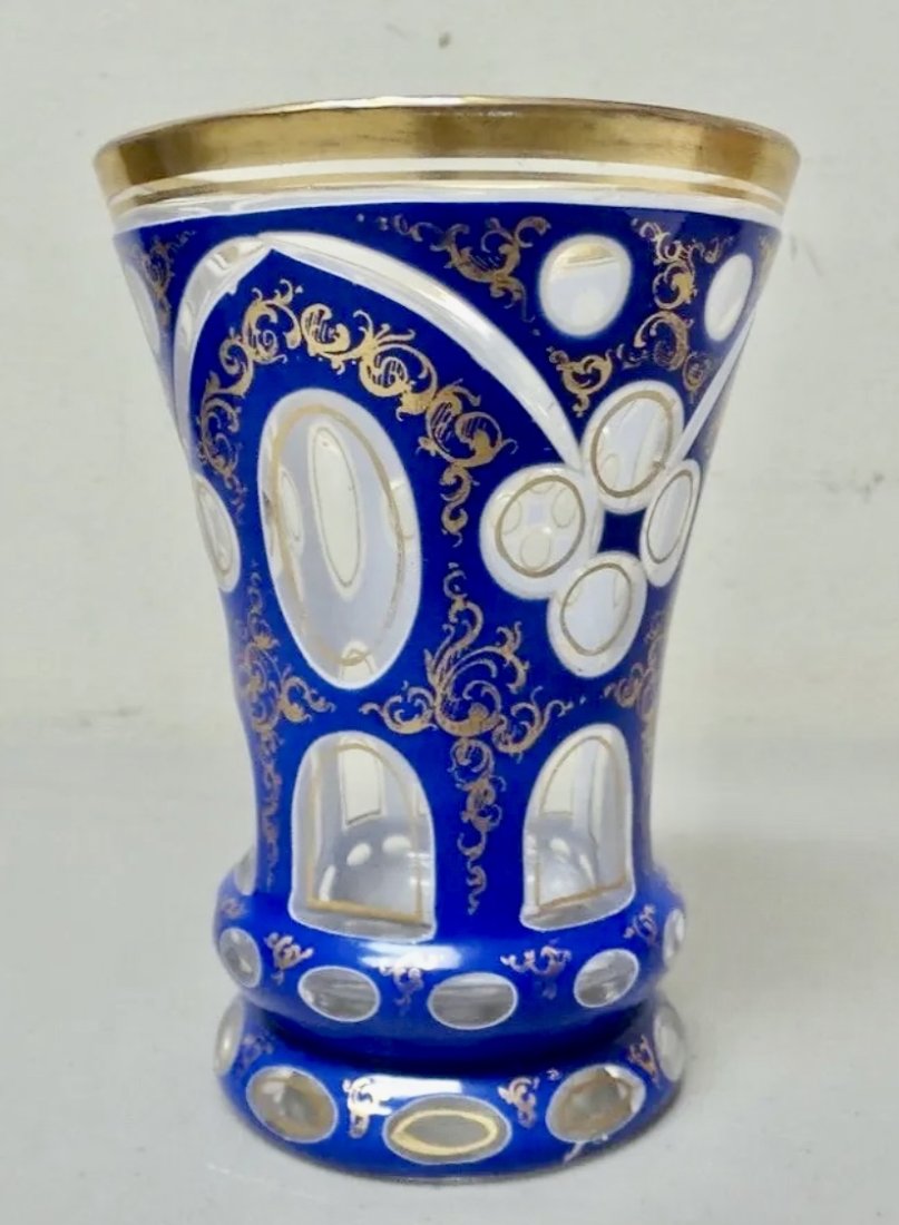 A FINE 19TH C. MOSER ENAMELED AND GILT BEAKER (1 of 4)