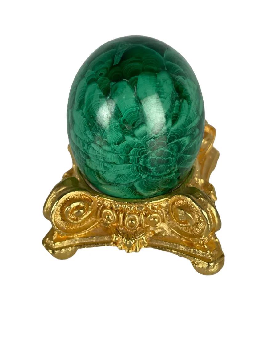 DORE BRONZE AND MALACHITE PAPER WEIGHT (1 of 2)