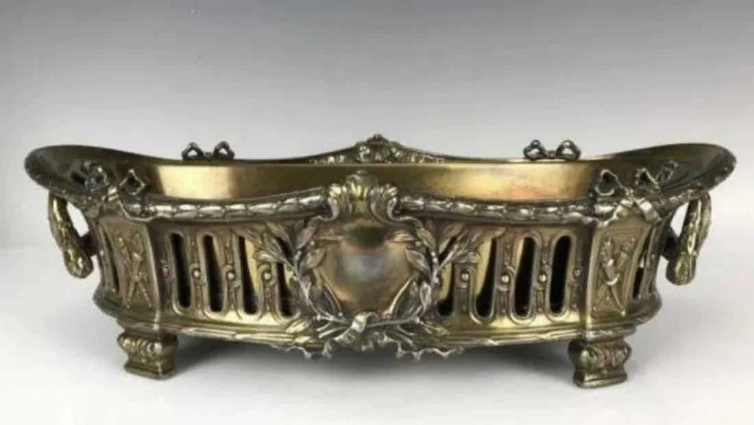 ANTIQUE FRENCH BRONZE JARDINIERE (1 of 1)