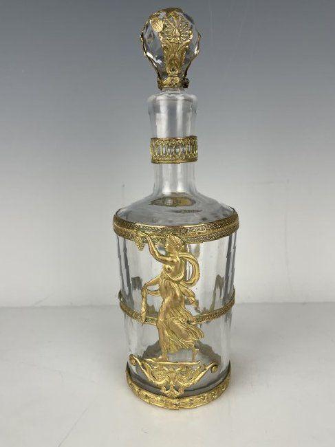 EMPIRE STYLE ORMOLU MOUNTED BACCARAT LIQUOR BOTTLE (1 of 5)