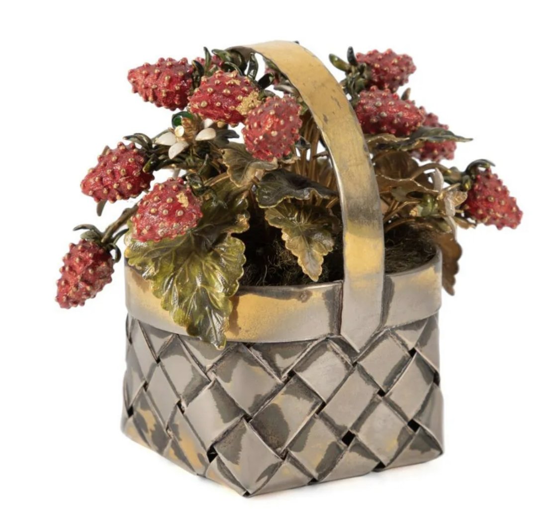 CARTIER VERMEIL AND ENAMEL BASKET OF STRAWBERRIES (1 of 4)