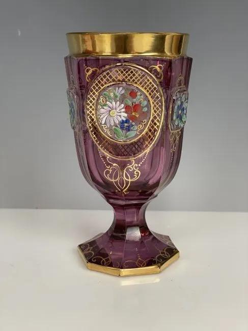 ENAMELED MOSER GLASS BEAKER (1 of 3)