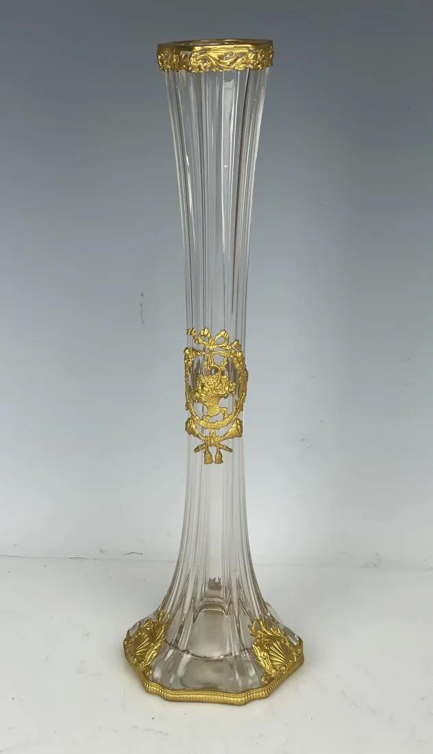 A LARGE ORMOLU MOUNTED BACCARAT CRYSTAL VASE (1 of 4)