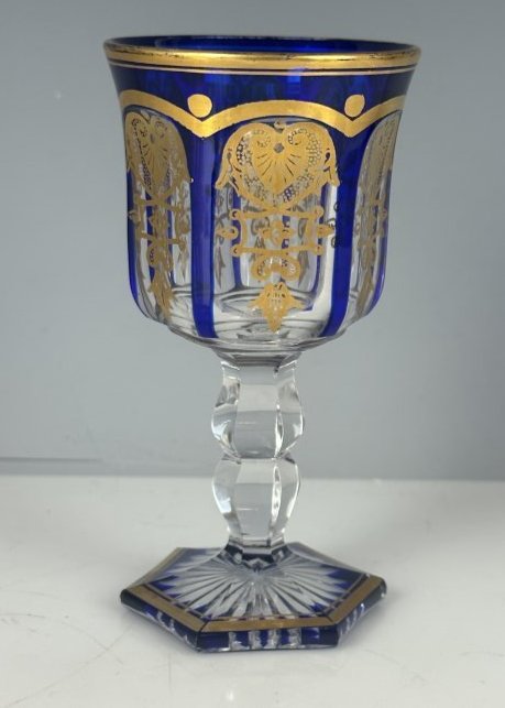 GILT BACCARAT GLASS: Measures 4.5” tall in good antique condition. Estimate $300-400