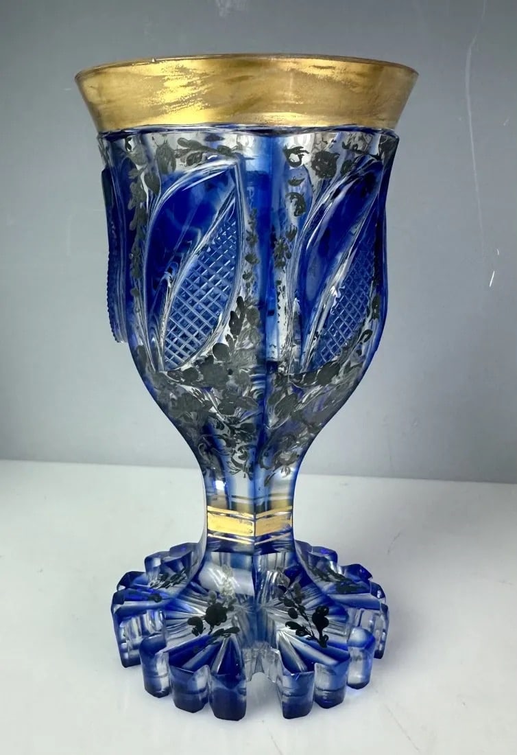 A19TH C. GILT AND ENAMELLED BEAKER: Circa 1850. Measures 6.5 inches tall. In good antique condition, minor age appropriate gold loss. Estimate $800-1.000