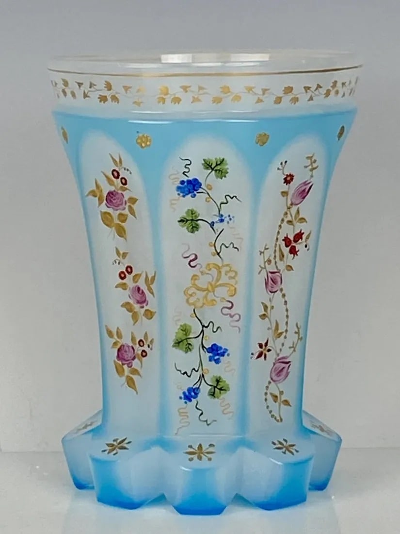 MAGNIFICENT ANTIQUE GILT AND ENAMELED MOSER BEAKER (1 of 3)
