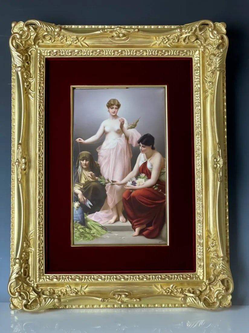 A LARGE BERLIN KPM PORCELAIN PLAQUE SIGNED WERNER (1 of 6)