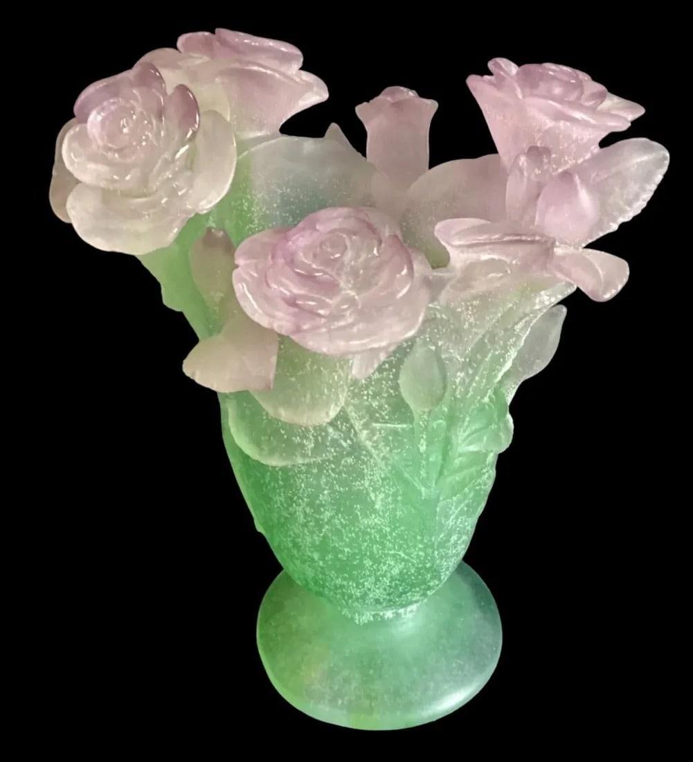 DAUM PATE DE VERRE GLASS VASE (1 of 4)