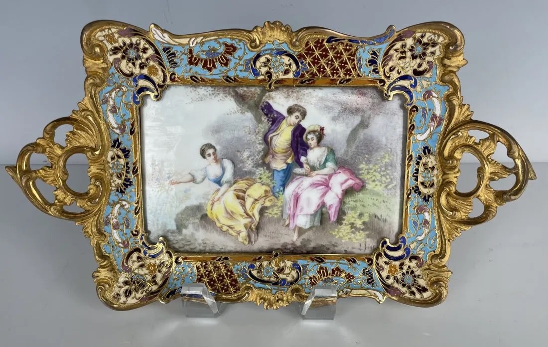19TH C. DORE BRONZE AND SEVRES PORCELAIN DISH (1 of 3)