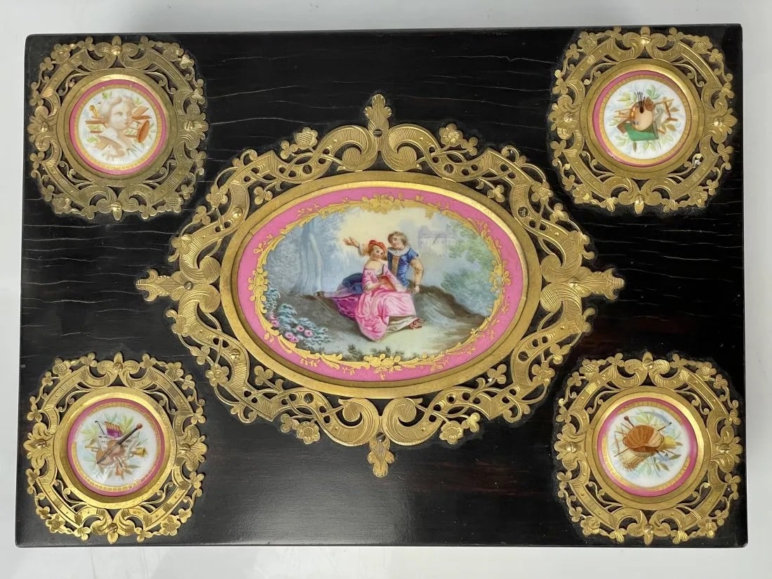 ANTIQUE SEVRES PORCELAIN AND ORMOLU MOUNTED JEWELRY BOX (1 of 4)