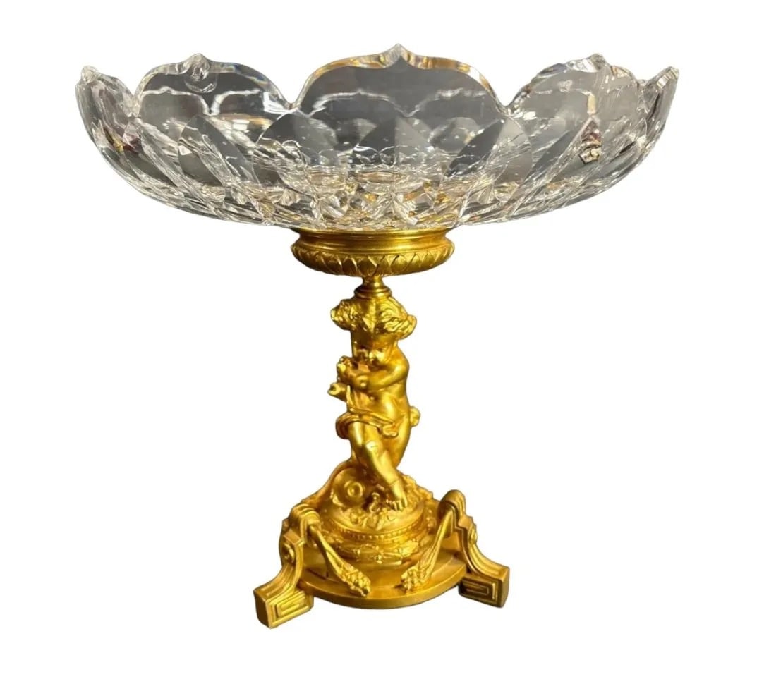 19TH C. FIGURAL DORE BRONZE AND BACCARAT CRYSTAL CENTERPIECE (1 of 4)