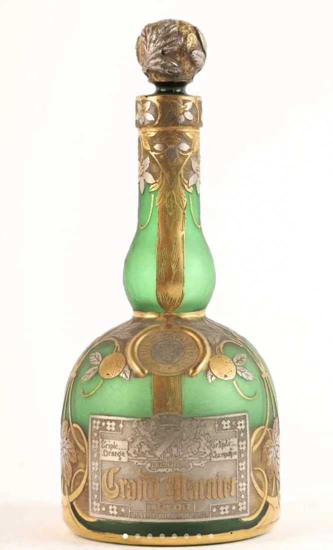 DAUM NANCY. CAMEO GLASS GRAND MARNIER BOTTLE (1 of 4)