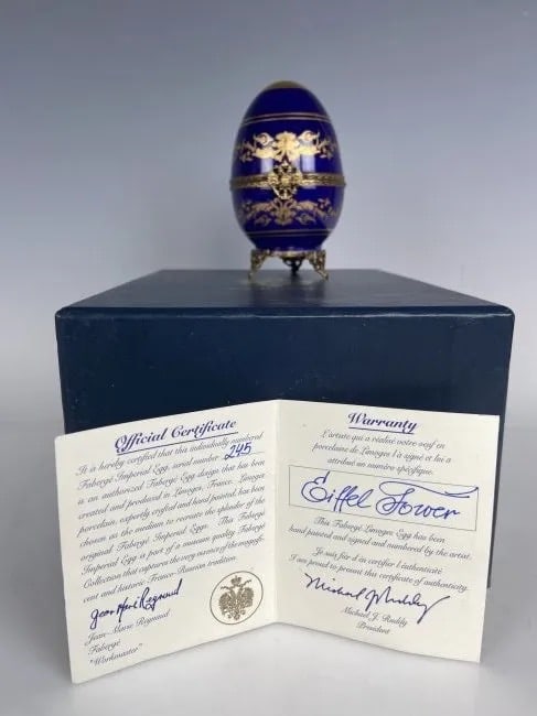 IMPERIAL FABERGE LIMOGE PORCELAIN EGG PARIS (1 of 7)