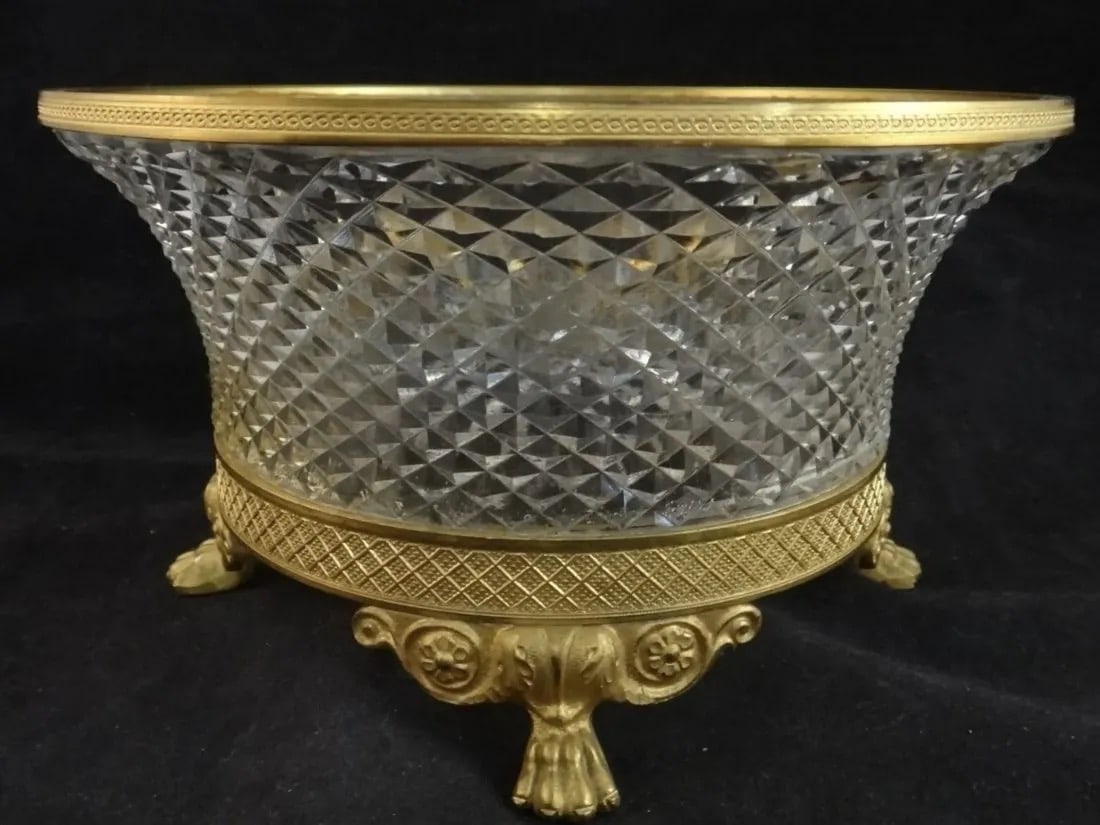DORE BRONZE MOUNTED BACCARAT CRYSTAL BOWL: Circa 1900. Measures 7.5 inches diameter 4.5 inches high. In good antique condition.Estimate $1.500-2.000