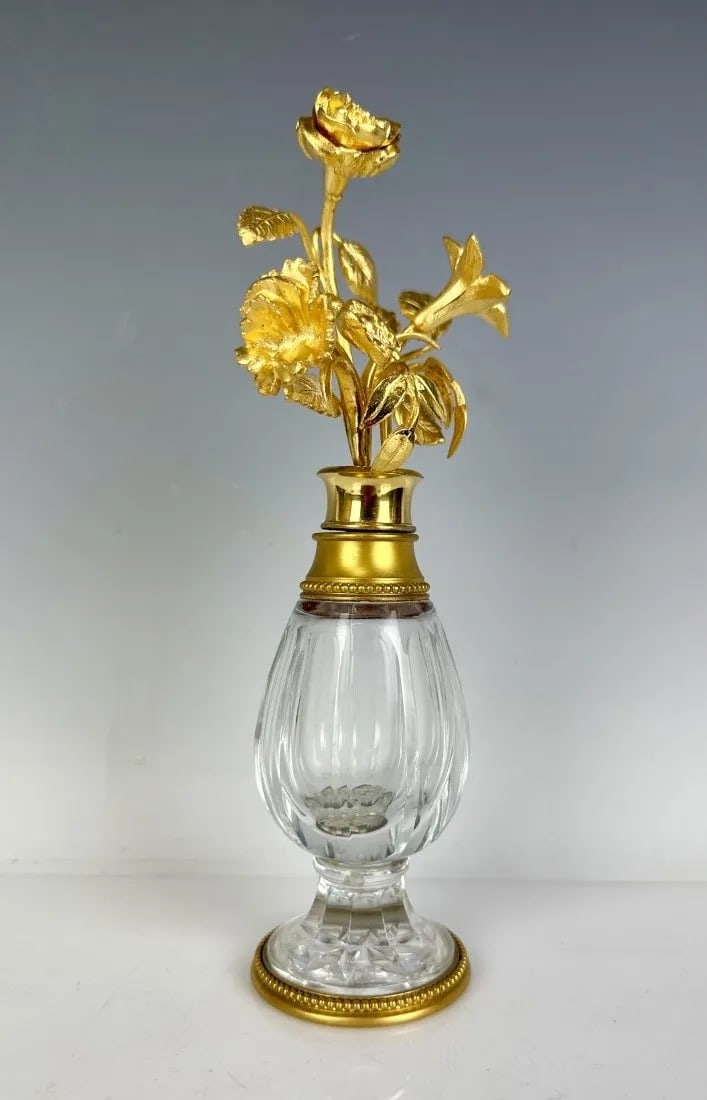 SIGNED ORMOLU MOUNTED BACCARAT CRYSTAL PERFUME BOTTLE (1 of 5)