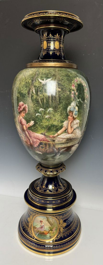 A LARGE ROYAL VIENNA STYLE VASE 35”. HIGH (1 of 7)