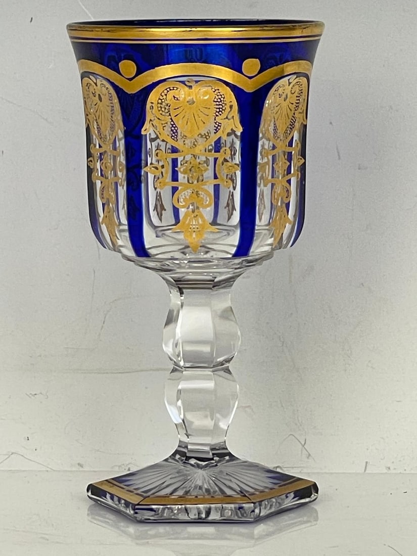 GILT BACCARAT GLASS: Circa 1900. Measures 4.8” high. In good condition. Estimate $200-300
