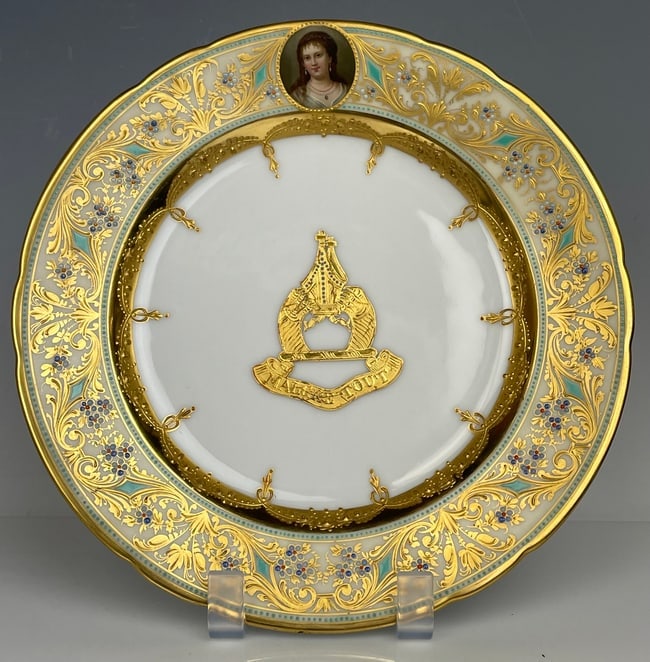 19TH C. JEWELED  DRESDEN PLATE (1 of 3)