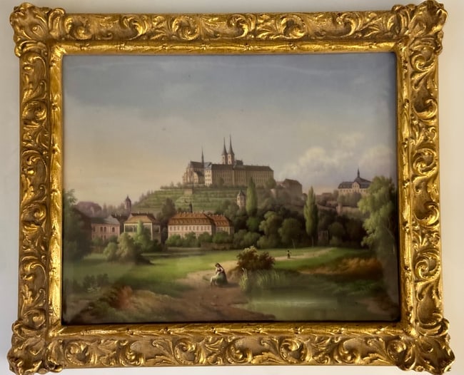 A MAGNIFICENT TOPOGRAPHICAL BERLIN KPM PORCELAIN PLAQUE: Circa 1860. Porcelain measures 10 inches x 8 inches unframed. Estimate $2500-3000